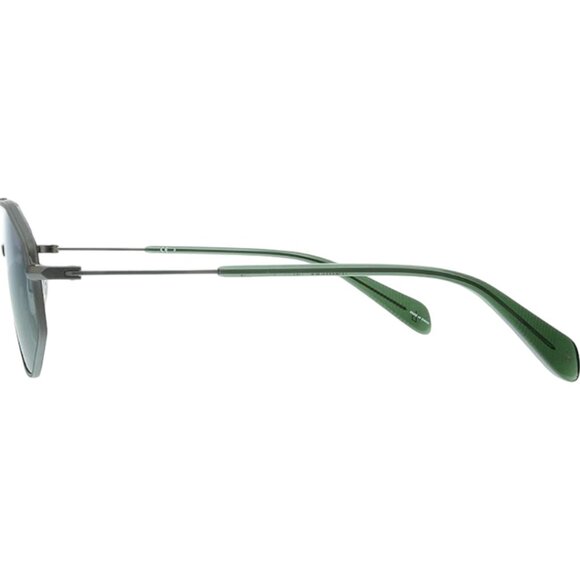 NWT Rag & Bone Sunglasses - Matte Ruthenium Aviator Green silver w case - Picture 3 of 4